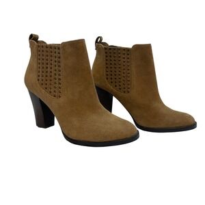 Women's Antonio Melani Tan Leather Studded Pull On‎ Booties Size US 5.5 Medium